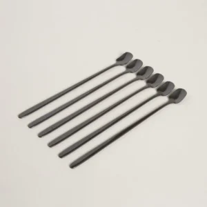 CUCHARA DE ACERO NEGRA DISEÑO PALA 17 CM