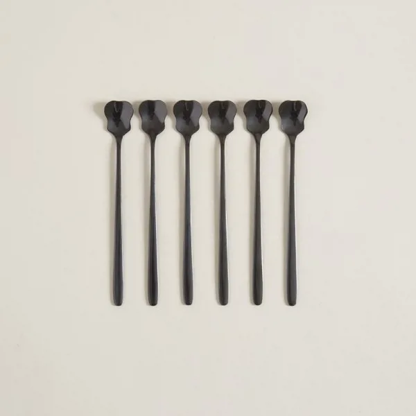 CUCHARA DE ACERO NEGRO DISEÑO RECTO 15CM - Imagen 2