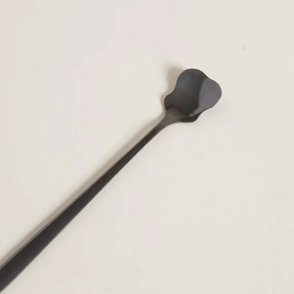 CUCHARA DE ACERO NEGRO DISEÑO RECTO 15CM