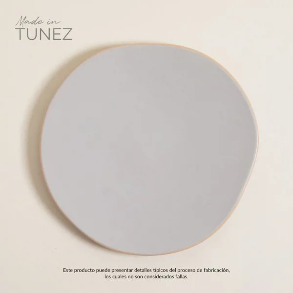 PLATO PLAYO MONASTIR GRIS BORDE NATURAL - Imagen 2