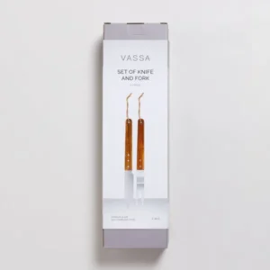 SET DE ASADO DE ACERO INOXIDABLE Y MADERA DE ACACIA *VASSA