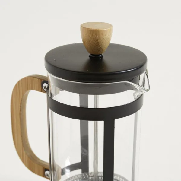 CAFETERA CON EMBOLO ACERO Y BAMBOO