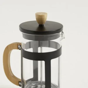 CAFETERA CON EMBOLO NEGRA Y BAMBOO