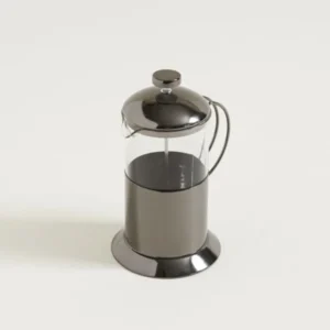 CAFETERA CON EMBOLO BASE ALTA NEGRO BRILLANTE