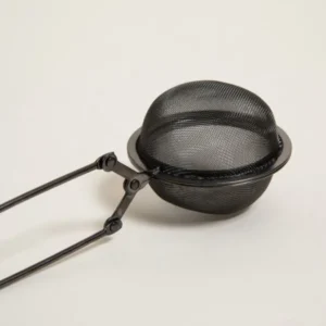 INFUSOR DE TE PINZA DE ACERO NEGRO BRILLANTE