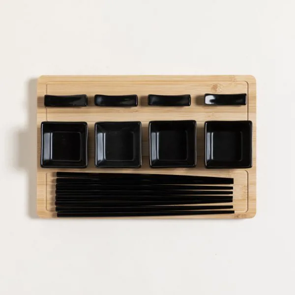 SET SUSHI X 4 BAMBOO NEGRO - Imagen 3