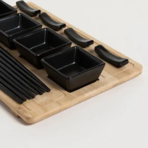 SET SUSHI X 4 BAMBOO NEGRO