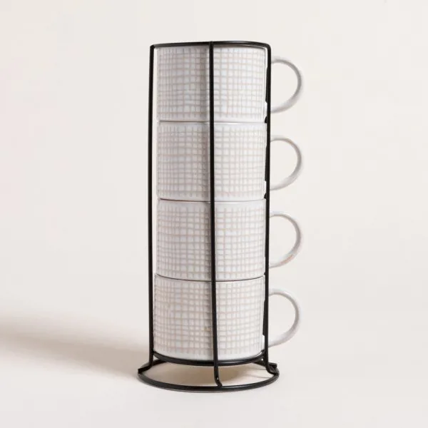 SET X 4 TAZAS SQUARES EN RACK 285 ML - Imagen 2