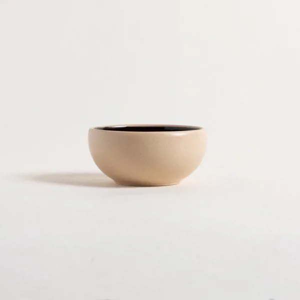 MINI BOWL KORBA NEGRO BRILLANTE CON BEIGE 10 CM - Imagen 4
