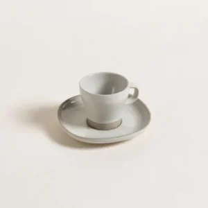 SET DE TAZA Y PLATO BUDAPEST GREY X 6 UNIDADES