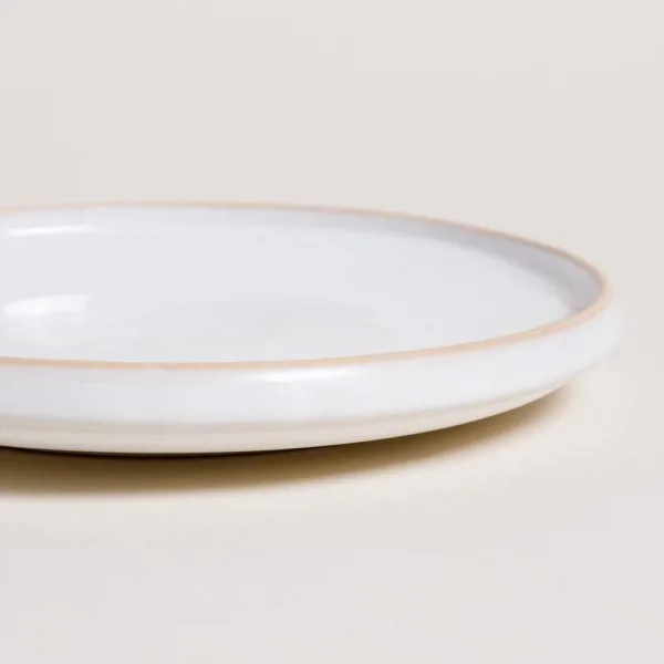 PLATO POSTRE TOZEUR NEO BLANCO BORDE NATURAL