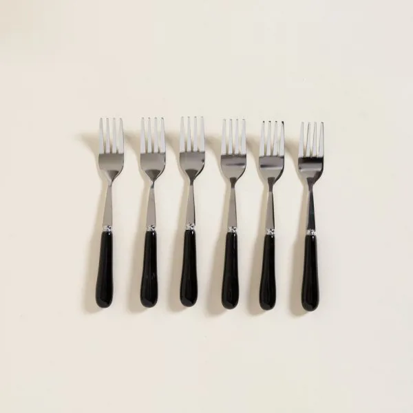 TENEDOR DE ACERO CON MANGO DE CERAMICA NEGRO - Imagen 2
