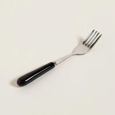 TENEDOR DE ACERO CON MANGO DE CERAMICA NEGRO