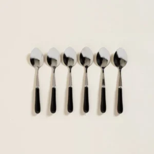 CUCHARAS DE ACERO CON MANGO DE CERAMICA NEGRO 14,5 CM
