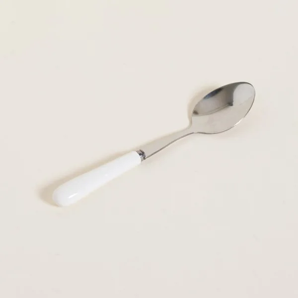 CUCHARAS DE ACERO CON MANGO DE CERAMICA BLANCO 14,5 CM - Imagen 2