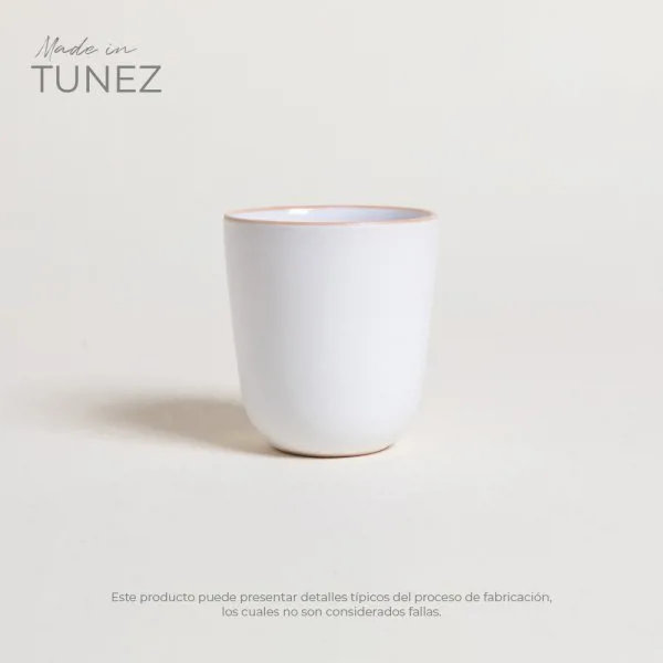 MUG SIN ASA TOZEUR NEO BLANCO BORDE NATURAL - Imagen 2