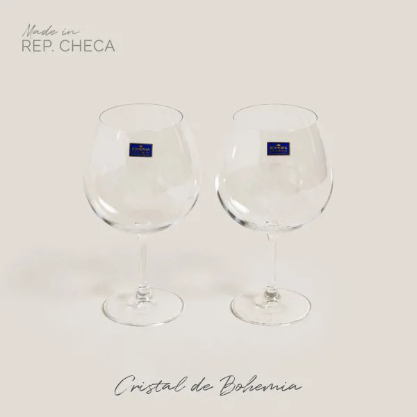 SET X 2 COPAS DE CRISTAL DE BOHEMIA GIN TONIC 820 ML - Imagen 2