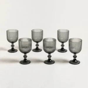 SET X 6 COPAS DE VIDRIO KINGDOM FUME
