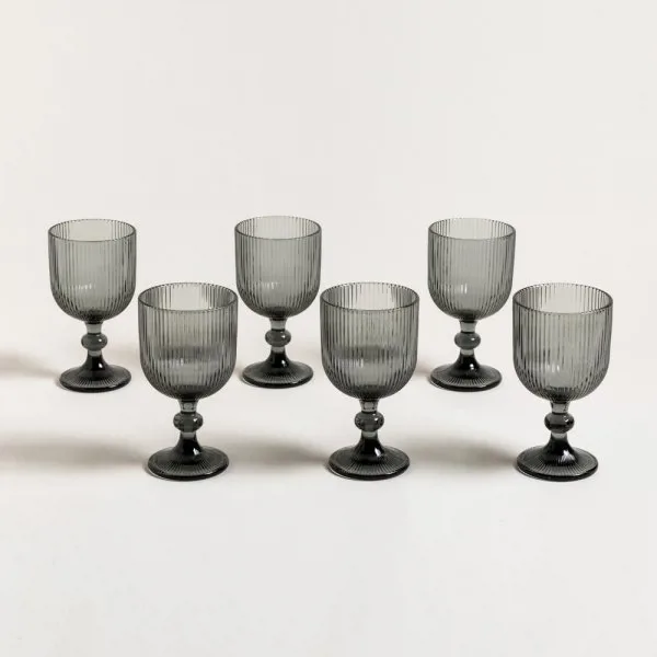 SET X 6 COPAS DE VIDRIO KINGDOM FUME