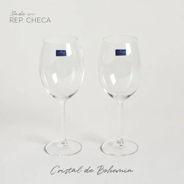 SET X 2 COPAS DE CRISTAL DE BOHEMIA - Imagen 2