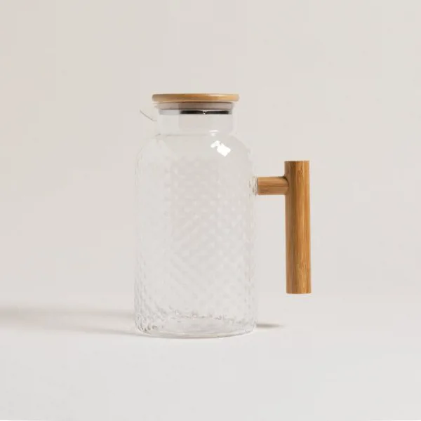JARRA DE VIDRIO CON MANIJA DE BAMBOO - Imagen 2