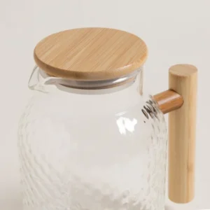JARRA DE VIDRIO CON MANIJA DE BAMBOO