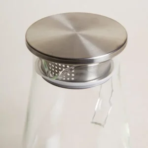 JARRA BOMBE DE VIDRIO CON TAPA DE ACERO