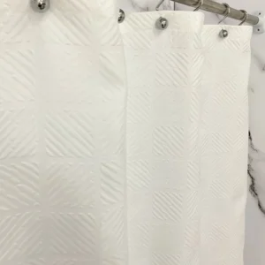 CORTINA DE BAÑO POLIESTER SUAVE BLANCA