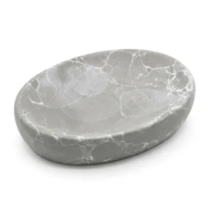 JABONERA SIMIL MÁRMOL OVAL GRIS