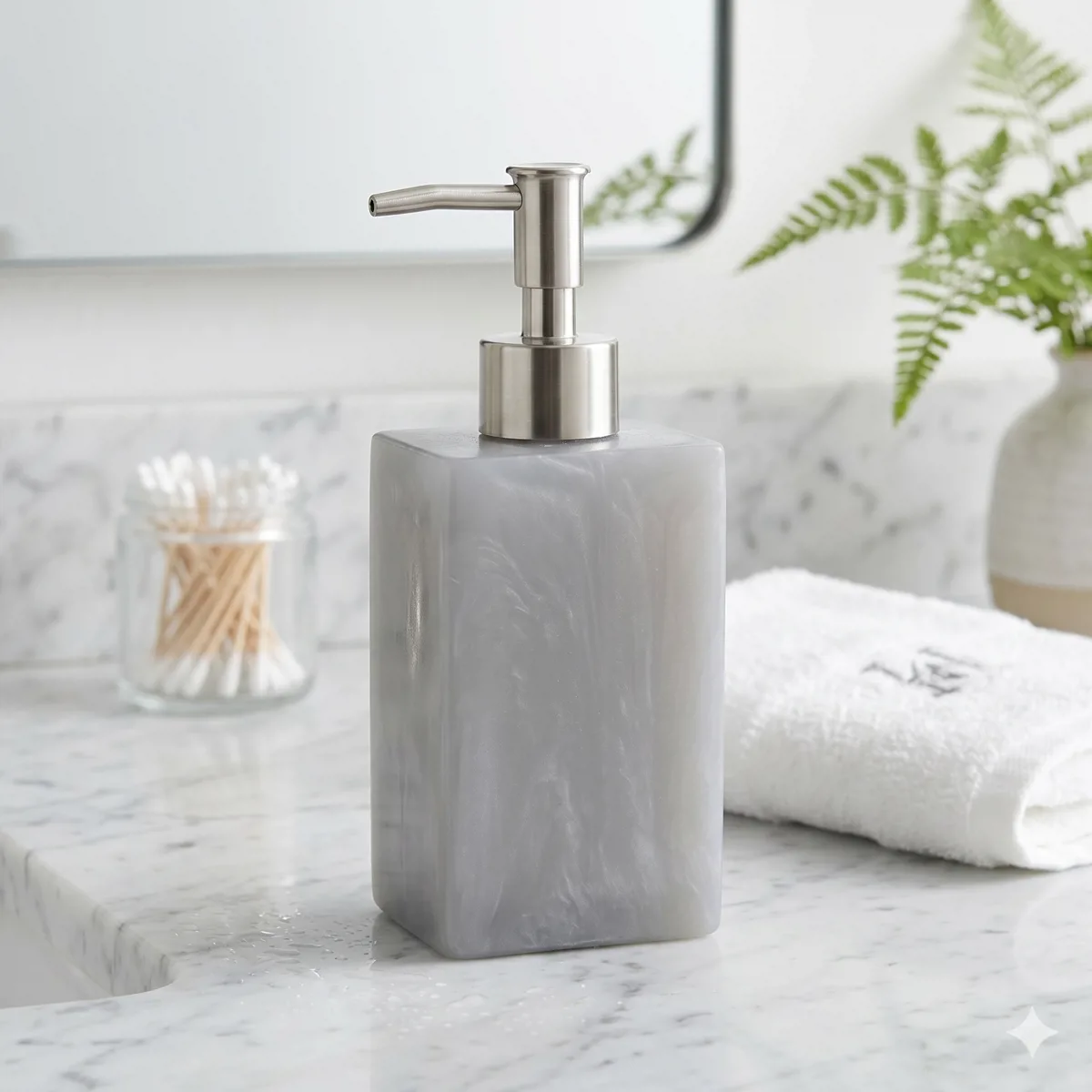 DISPENSER RECTANGULAR NACARADO GRIS CLARO