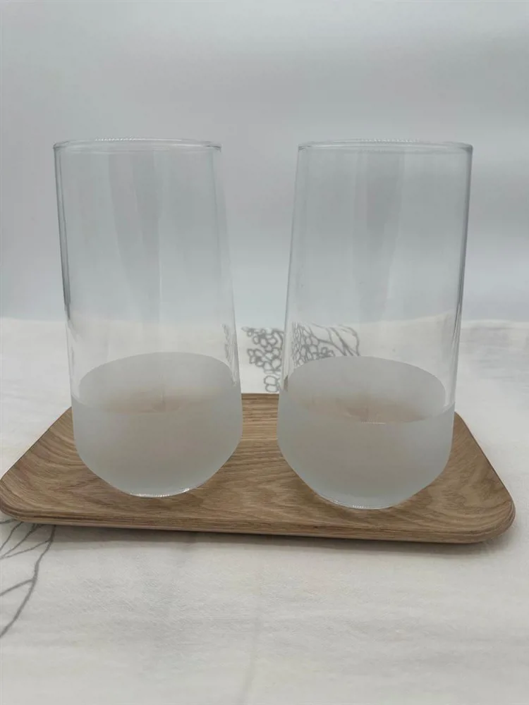 SET X 6 VASOS ALTOS MERSIN FONDO ESMERILADO BLANCO - Imagen 3