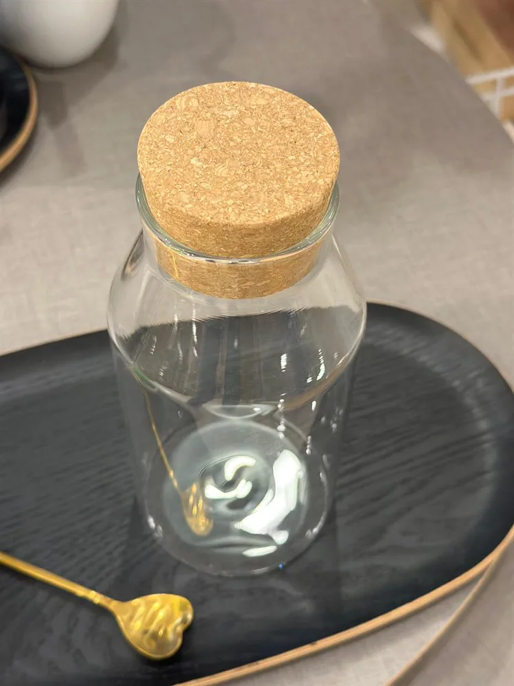 BOTELLA DE BOROSILICATO CON TAPA DE CORCHO 900 ML - Imagen 3
