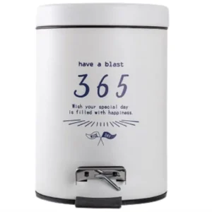 CESTO DE BASURA CON PEDAL BLANCO CON DISEÑO 365