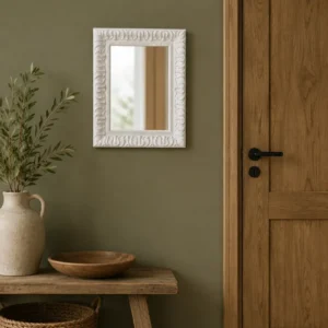ESPEJO RECTANGULAR BLANCO GASTADO