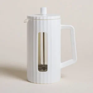 CAFETERA REDONDA CON EMBOLO WHITE