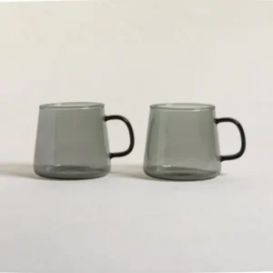 SET X 2 MUGS NET GREY BOROSILICATO