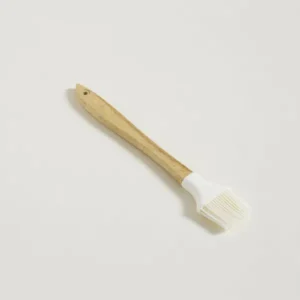 PINCEL DE SILICONA CREAM MANGO DE MADERA PLANO