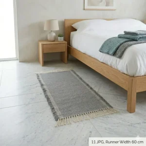 ALFOMBRA LISA TELAR ALGODON NUEZ GRIS