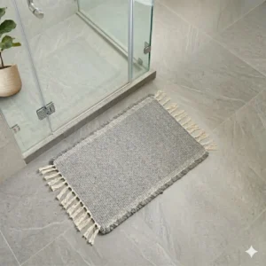 ALFOMBRA NUEZ GRIS 100% ALGODON