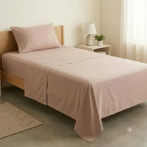 JUEGO DE SABANAS ESTUDIO COLOR BEIGE 1 1/2 PLZ.