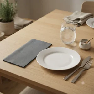 SERVILLETA RECTANGULAR GRIS PAPEL SOFT