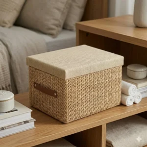 CONTENEDOR MEDIANO CON TAPA DE FIBRA NATURAL