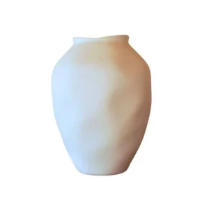 JARRON DE TERRACOTA BLANCO 29.5 CM ALTO X 22 CM DIAM.