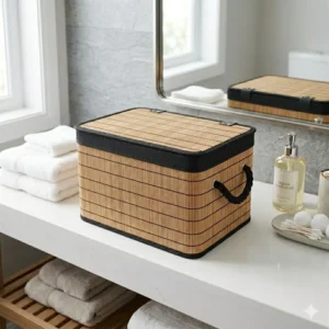 CANASTO DE BAMBOO CON TAPA