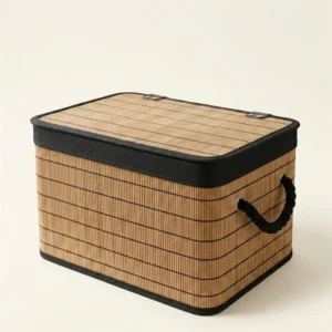 CANASTO DE BAMBOO CON TAPA