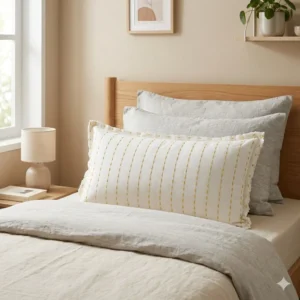 ALMOHADON TRAMADO PUNTA DANAT/AMARILLO
