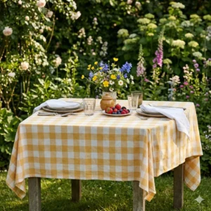 MANTEL RECTANGULAR TUSOR PICNIC AMARILLO 1.50 X 2.50