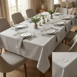 MANTEL IMPERMEABLE RECTANGULAR TRAMA NATURAL