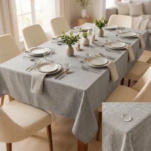 MANTEL IMPERMEABLE RECTANGULAR TRAMADO GRIS