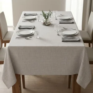 MANTEL IMPERMEABLE RECTANGULAR TRAMADO NATURAL